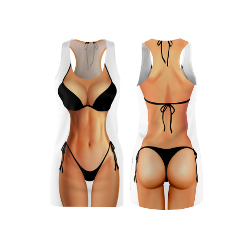 Bikini Body Dress | Black Bikini | Both Sides | Choose Skin Tone