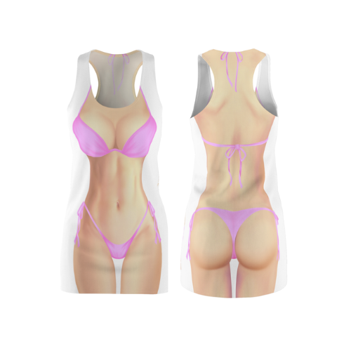 Bikini Body Dress | Light Pink Bikini | Both Sides | Choose Skin Tone