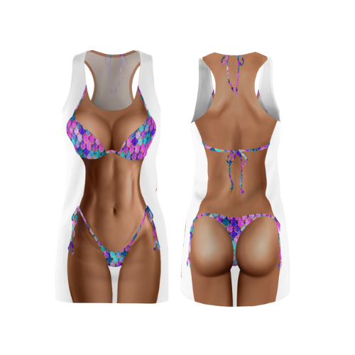 Bikini Body Dress | Mermaid Bikini | Both Sides | Choose Skin Tone