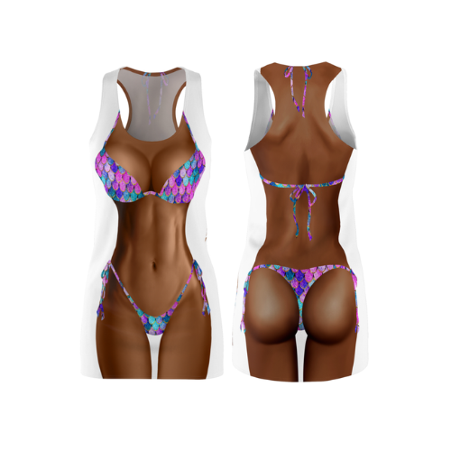 Bikini Body Dress | Mermaid Bikini | Both Sides | Choose Skin Tone
