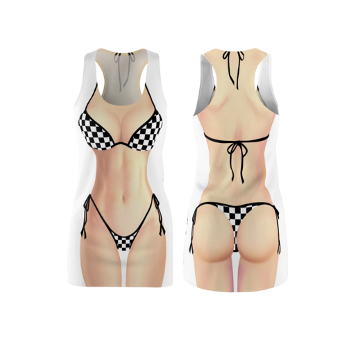 Bikini Body Dress | Checkered Bikini | Both Sides | Choose Skin Tone
