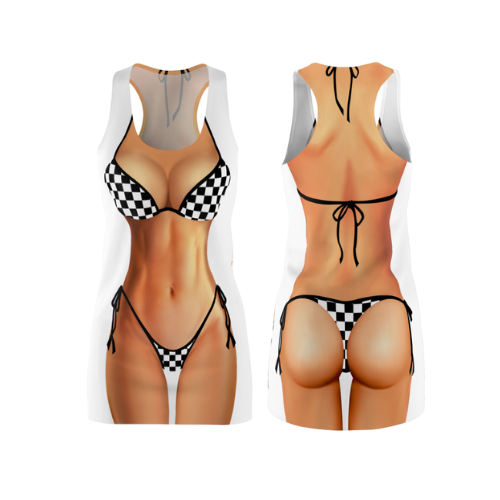 Bikini Body Dress | Checkered Bikini | Both Sides | Choose Skin Tone