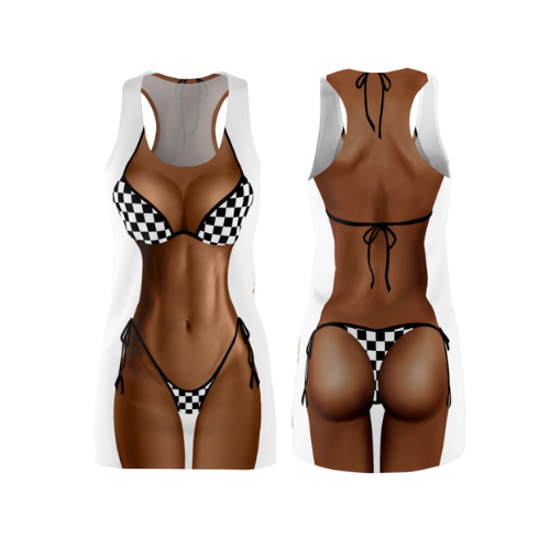 Bikini Body Dress | Checkered Bikini | Both Sides | Choose Skin Tone