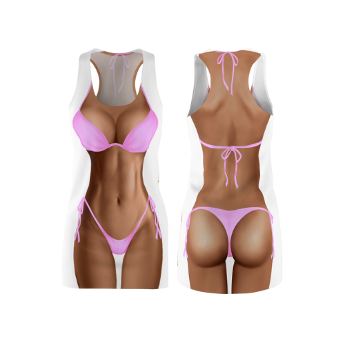 Bikini Body Dress | Light Pink Bikini | Both Sides | Choose Skin Tone