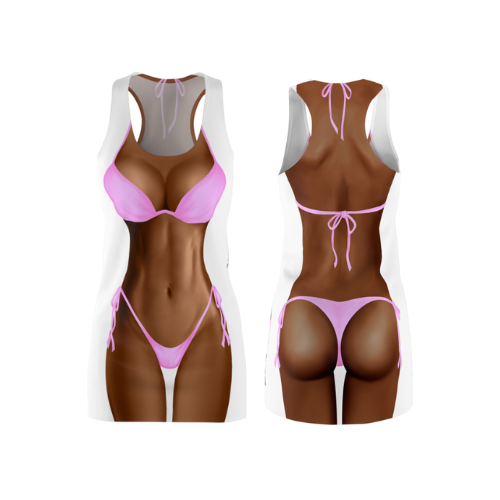 Bikini Body Dress | Light Pink Bikini | Both Sides | Choose Skin Tone