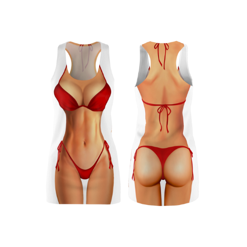 Bikini Body Dress | Red Bikini | Both Sides | Choose Skin Tone
