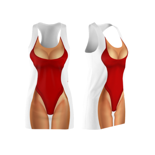 Bikini Body Dress | Red One Piece Bikini | Front Only | Choose Skin Tone