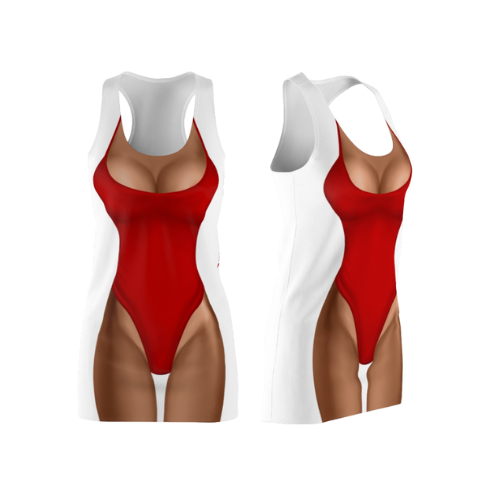 Bikini Body Dress | Red One Piece Bikini | Front Only | Choose Skin Tone