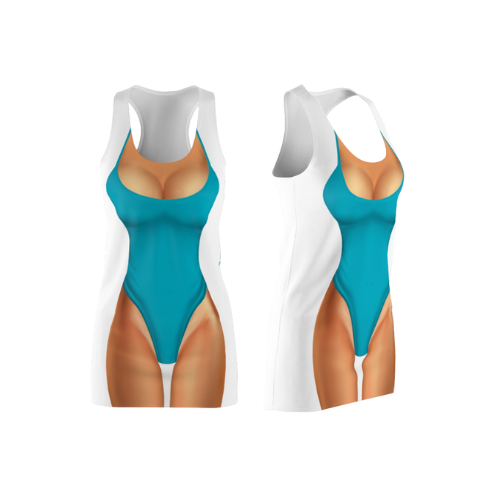 Bikini Body Dress | Turquoise One Piece Bikini | Front Only | Choose Skin Tone