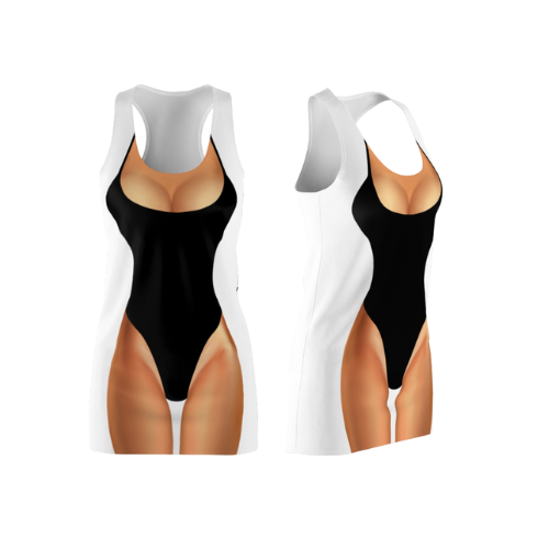 Bikini Body Dress | Black One Piece Bikini | Front Only | Choose Skin Tone