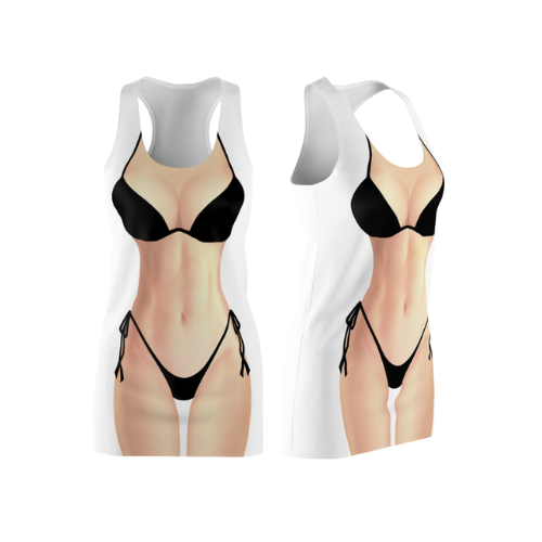 Bikini Body Dress | Black Bikini | Front Only | Choose Skin Tone