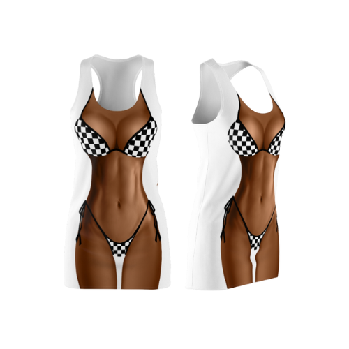 Bikini Body Dress | Checkered  Bikini | Front Only | Choose Skin Tone