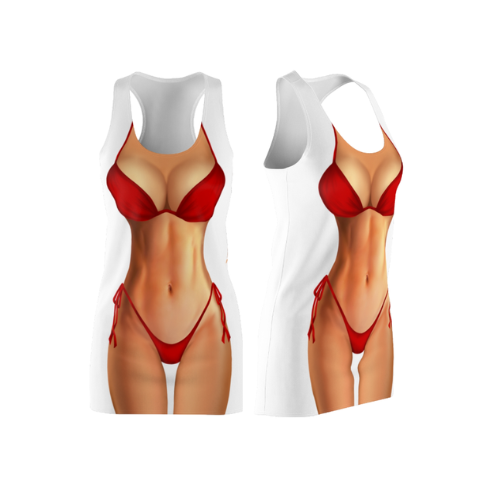 Bikini Body Dress | Red Bikini | Front Only | Choose Skin Tone
