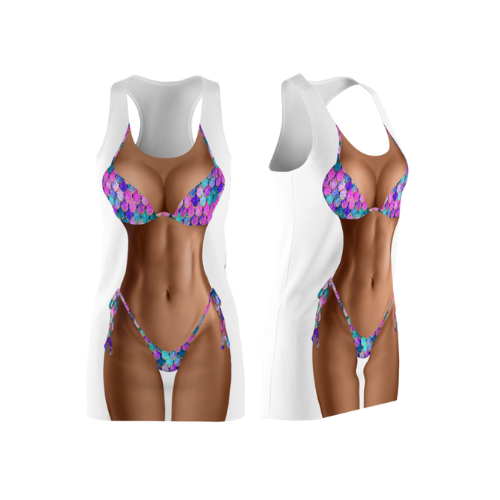 Bikini Body Dress | Mermaid Bikini | Front Only | Choose Skin Tone