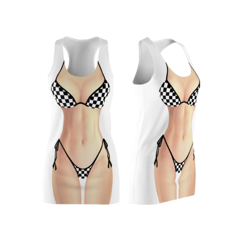 Bikini Body Dress | Checkered  Bikini | Front Only | Choose Skin Tone