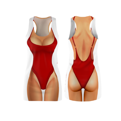 Bikini Body Dress | Red One Piece Bikini | Both Sides | Choose Skin Tone