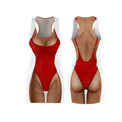 Bikini Body Dress | Red One Piece Bikini | Both Sides | Choose Skin Tone
