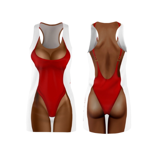 Bikini Body Dress | Red One Piece Bikini | Both Sides | Choose Skin Tone