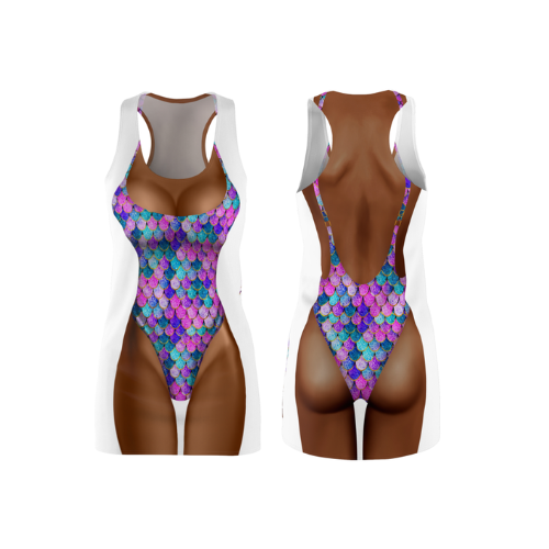 Bikini Body Dress | Mermaid One Piece Bikini | Both Sides | Choose Skin Tone